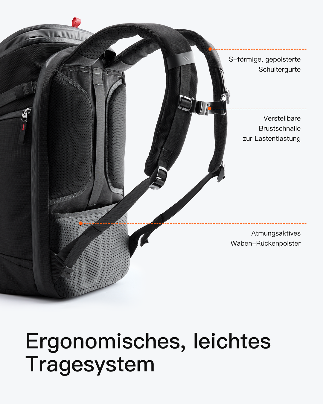 Handgepäck Rucksack 40L, TSA Freundlich Groß Reiserucksack Spritzwassergeschützt Travel Backpack für 17 Zoll Laptop, BPX31