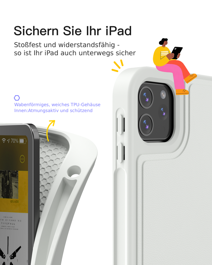 Abnehmbar Tastatur für iPad 11" A16 (2025), iPad Air 11" M4/M3/M2 (2026/2025/2024), iPad Air 10.9" 5/4, iPad Pro 11" 4/3/2/1, KB002