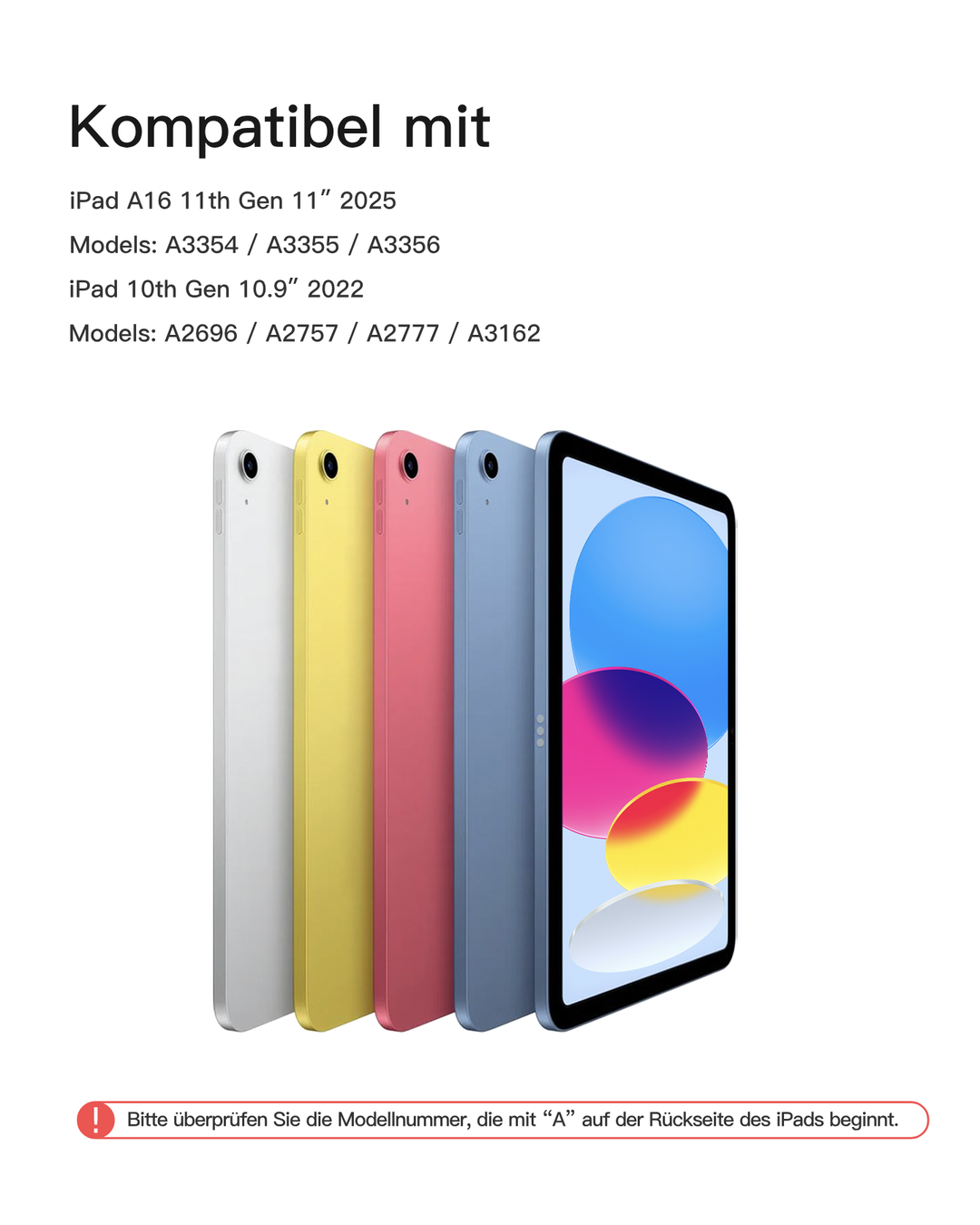 NeoMagic Magnetische Tastatur Hülle für iPad 11" (A16 2025), iPad 10, KB09119-10