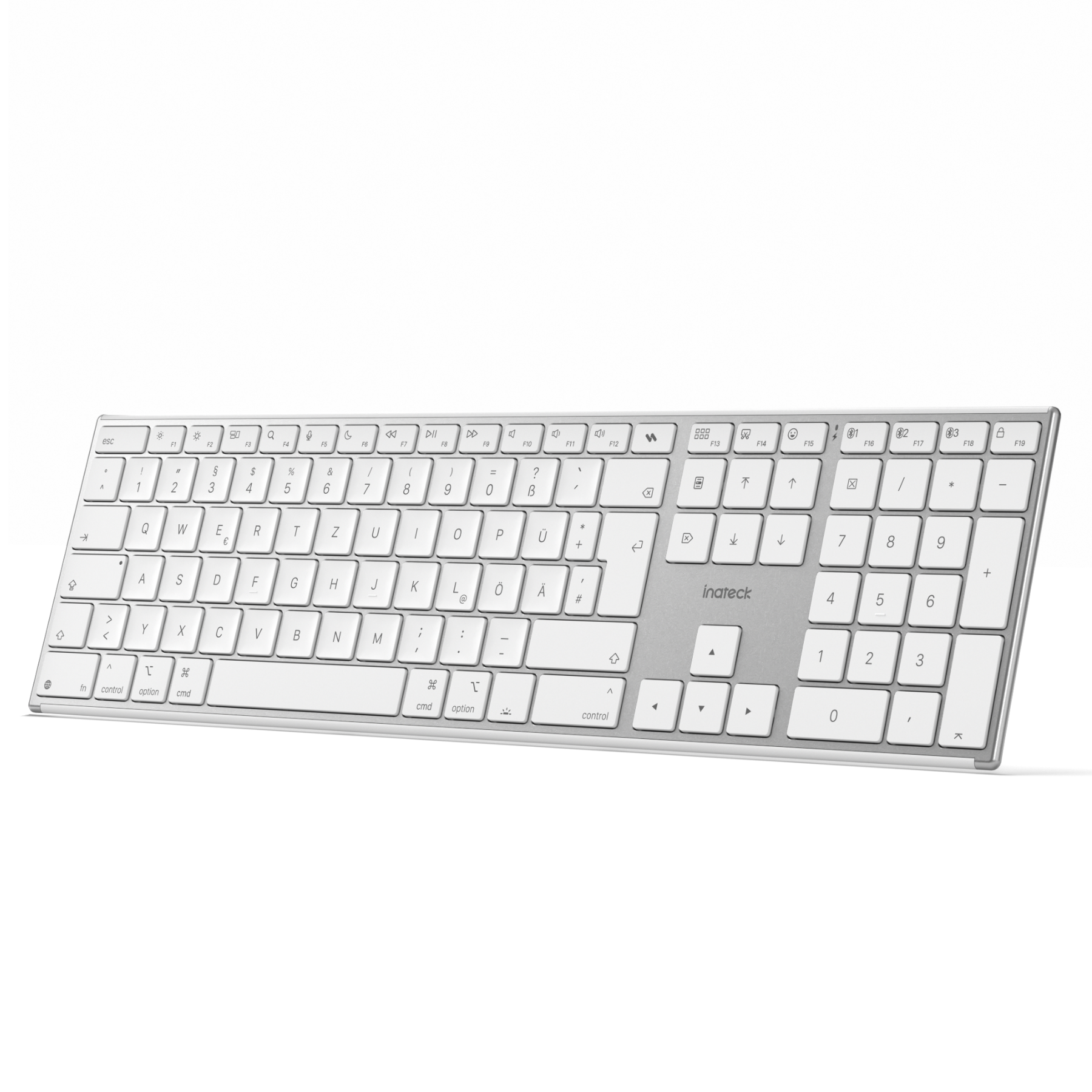 Bluetooth Mac Tastatur, Kabellose Tastatur mit 3 BT Kanälen, QWERTZ, Leise Tasten, KB607