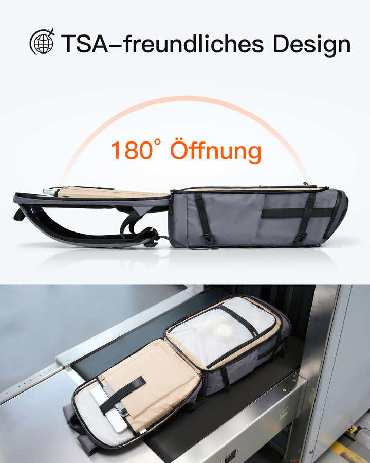Handgepäck Rucksack 40L, TSA Freundlich Groß Reiserucksack Spritzwassergeschützt Travel Backpack für 17 Zoll Laptop, BPX31