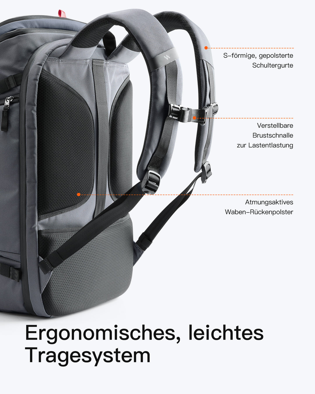 Handgepäck Rucksack 40L, TSA Freundlich Groß Reiserucksack Spritzwassergeschützt Travel Backpack für 17 Zoll Laptop, BPX31
