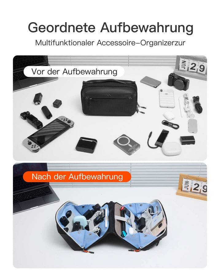 inateck DE Multifunktionaler Kabeltasche Elektronik Organizer, Spritzwassergeschütztes, ABM34