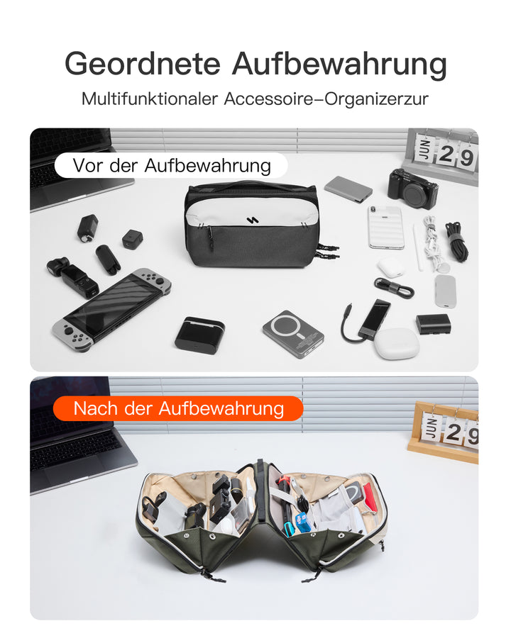inateck DE Multifunktionaler Kabeltasche Elektronik Organizer, Spritzwassergeschütztes, ABM34