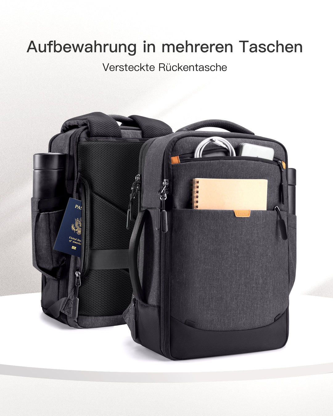 Inateck 38.5-46.2L Travel Backpack, Expandable Carrying Backpack, Splashproof Carry-On Luggage