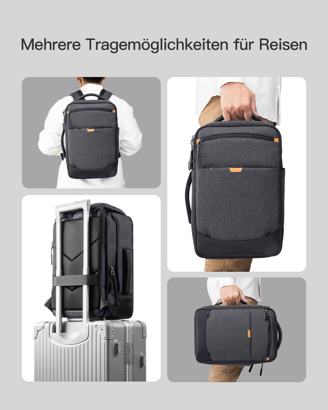 inateck DE 20-46L Reiserucksack, erweiterbarer Tragerucksack, BP03006