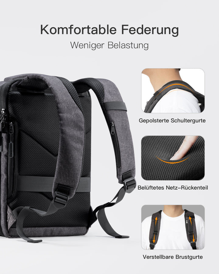 inateck DE 20-46L Reiserucksack, erweiterbarer Tragerucksack, BP03006