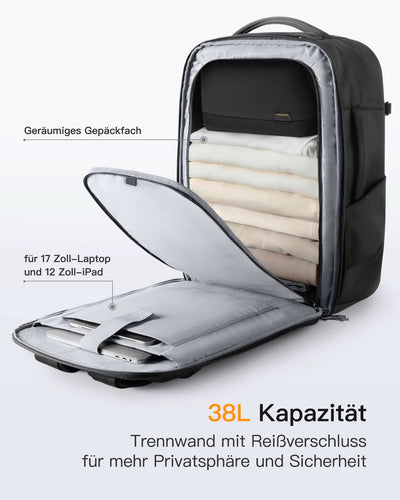 TSA-freundliche 38L Reiserucksack mit separatem Schuhfach Kabinenrucksack Damen Herren, BP03008 - Inateck Official DE