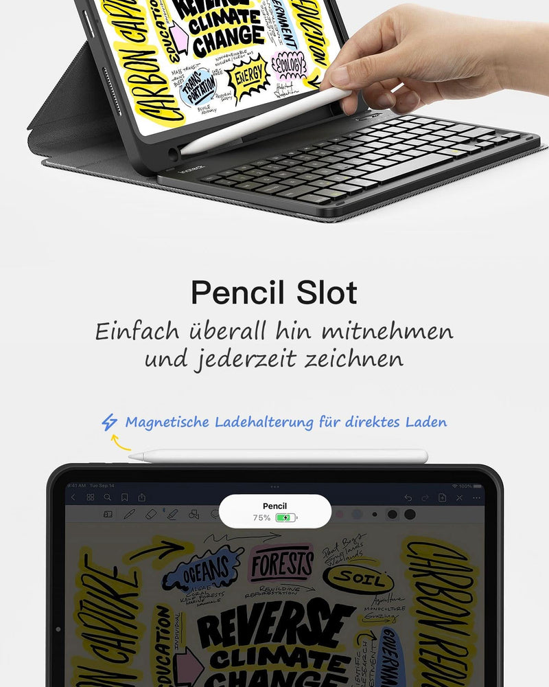 Inateck Tastatur Hülle iPad 10 Gen. 2022, iPad Air 5/4 (2022/2020), iPad Pro 11 4/3/2/1, KB04002