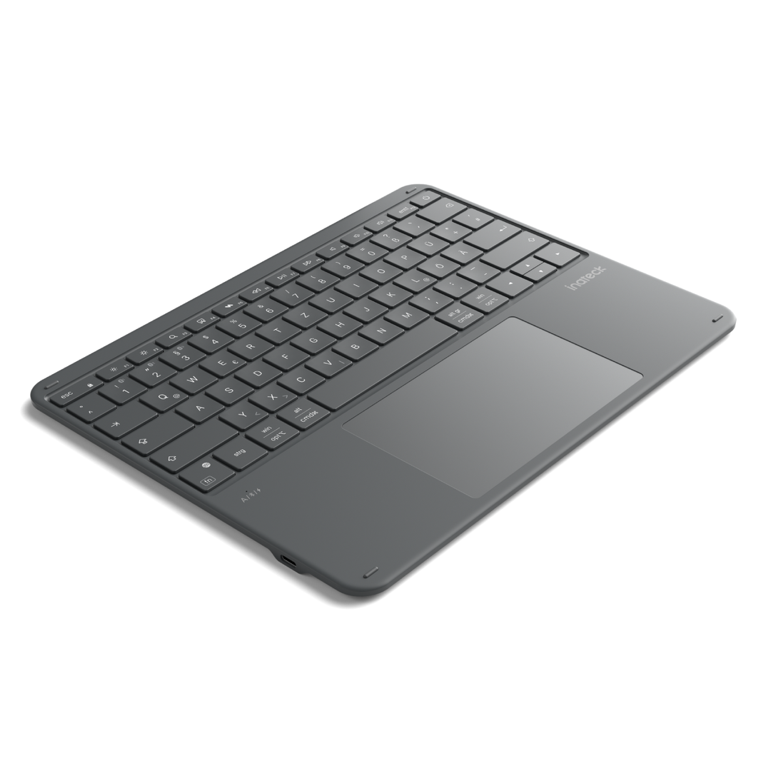 Inateck Bluetooth Tastatur mit Touchpad – QWERTZ, 3 Kanäle, iPad/Tablet/Windows, KB105