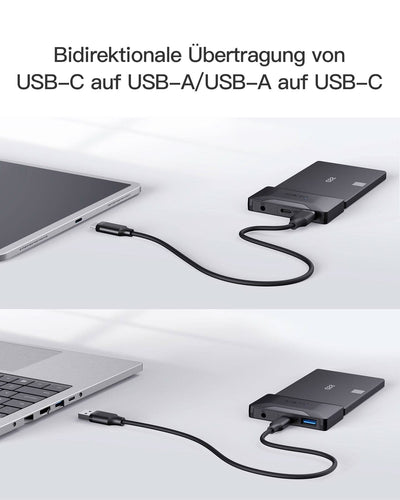 Inateck SATA USB Adapter, USB 3.2 Gen 2 Festplattenadapter für 2.5/3.5 Zoll SSD/HDD, 12V/2A Netzteil im Lieferumfang, bidirektionale Übertragung, UA1006 - Inateck Official DE