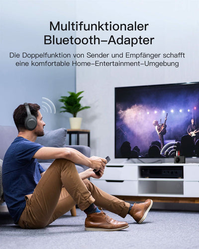 Bluetooth 5.1 Transmitter Empfänger für Stereoanlagen/Lautsprecher/Headset/Lautsprecher, 50 cm RCA/AUX-Kabel und Netzteil, BR2002 - Inateck Official DE