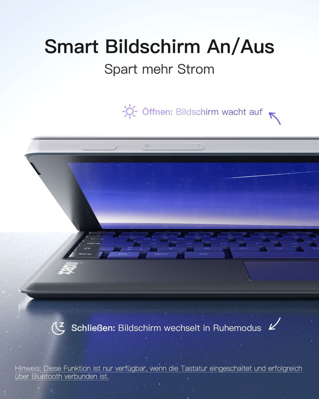Surface Pro 7 Tastatur für Surface Pro 7/7+/6/5/4, 7 Farben Hintergrundbeleuchtung, mit Trackpad, KB02027 - Inateck Official DE