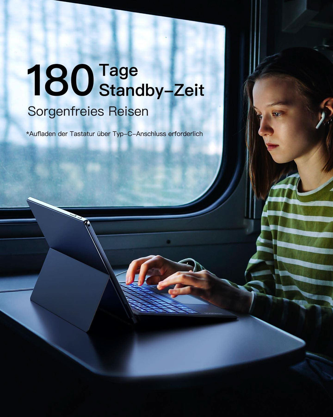 Surface Pro 7 Tastatur für Surface Pro 7/7+/6/5/4, 7 Farben Hintergrundbeleuchtung, mit Trackpad, KB02027 - Inateck Official DE