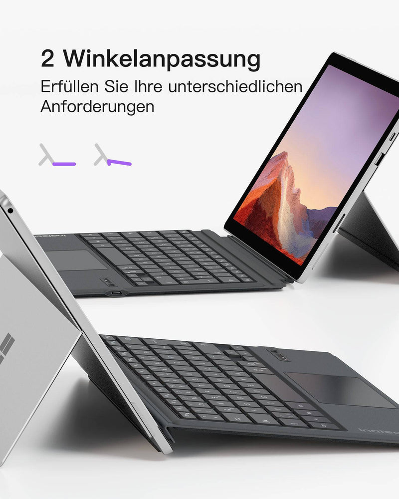 Surface Pro 7 Tastatur für Surface Pro 7/7+/6/5/4, 7 Farben Hintergrundbeleuchtung, mit Trackpad, KB02027 - Inateck Official DE