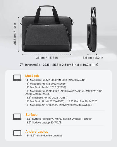 EdgeKeeper 360° Rundumschutz Laptoptasche Schultertaschen 13-15,6 Zoll - LB03012/K6