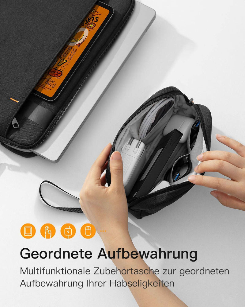 360° EUDE Professioneller Schutz Hülle für 13" MacBook Air/Pro M2 M1, mit Zubehörtasche, LB01011 - Inateck Official DE