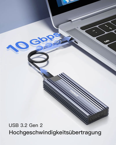 M.2 NVMe Gehäuse USB 3.2 Gen 2, für M.2 SATA /NVMe SSD (2242, 2260, 2280), USB A-C/USB C-C Kabel, FE2025 - Inateck Official DE