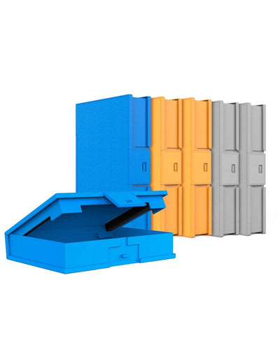 6er-Pack Festplatten-Schutzhüllen aus ABS-Plastik für 3,5 Zoll-HDD, stoßfest, staubgeschützt, antistatisch, Orange/Blau/Grau - HPF-6-pack - Inateck Official DE