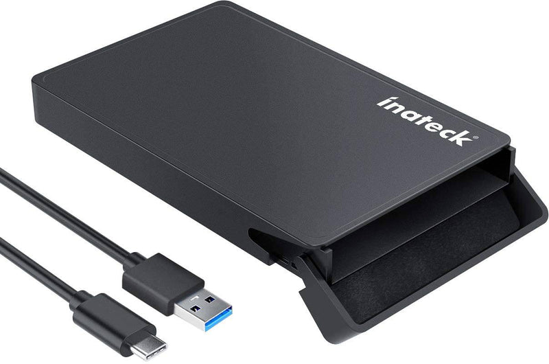 Festplattengehäuse 2,5 Zoll USB C für 9,5 mm/7 mm 2,5 Zoll HDD/SSD, mit USB C auf USB A Kabel, UASP unterstützt, werkzeuglos FE2005AC - Inateck Official DE