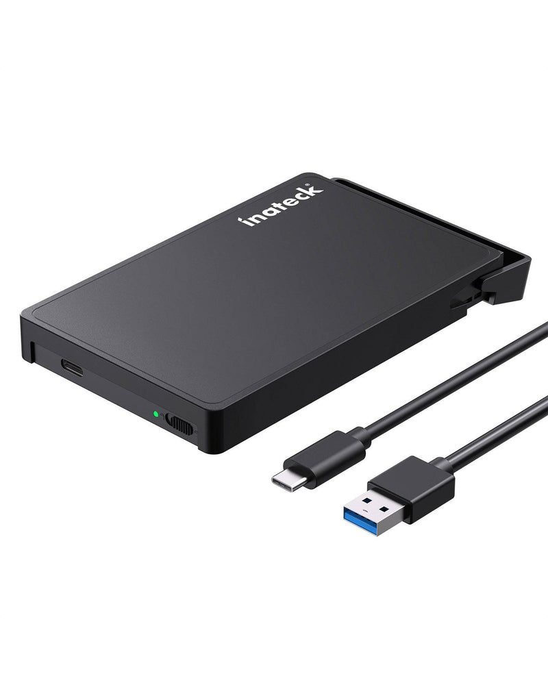 Festplattengehäuse 2,5 Zoll USB C für 9,5 mm/7 mm 2,5 Zoll HDD/SSD, mit USB C auf USB A Kabel, UASP unterstützt, werkzeuglos FE2005AC - Inateck Official DE