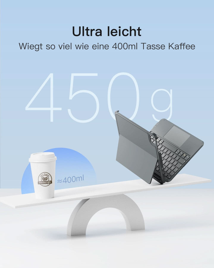 inateck DE Ultraleicht Tastatur für iPad 11" (A16 2025), iPad 10, iPad Air 11" M3/M2 (2025/2024), iPad Air 7/6/5/4, iPad Pro 11" 4/