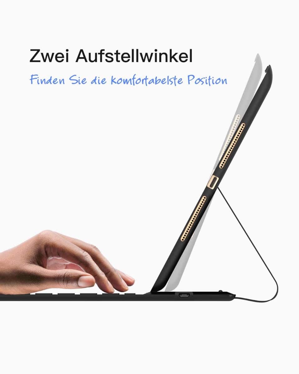 Ultraleichte Tastatur für iPad 2021(9th)/iPad 2020(8th)/iPad 2019(7th) 10.2 Zoll, iPad Air 3 2019, mit Smart Power Knopf, BK2006 - Inateck Official DE