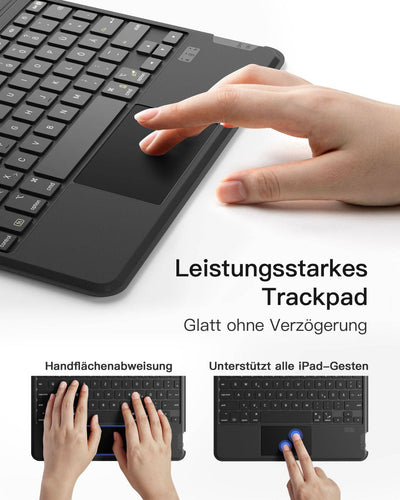 Bluetooth Tastatur Kompatibel mit iPad Air 5/4, iPad Pro 11 Zoll/12,9 Zoll QWERTZ, KB04111 - Inateck Official DE