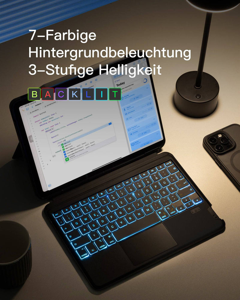 Bluetooth Tastatur Kompatibel mit iPad Air 5/4, iPad Pro 11 Zoll/12,9 Zoll QWERTZ, KB04111