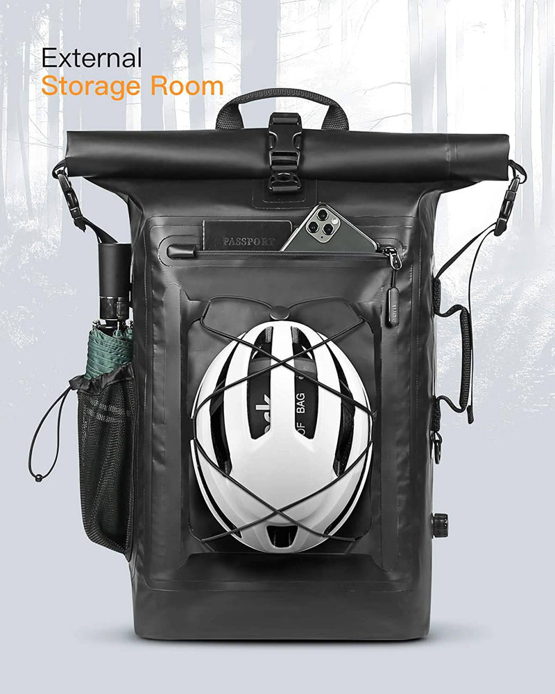 Wasserdichter 35L Fahrradrucksack  mit wasserdichtem Reißverschluss, Schwarz, BP06001