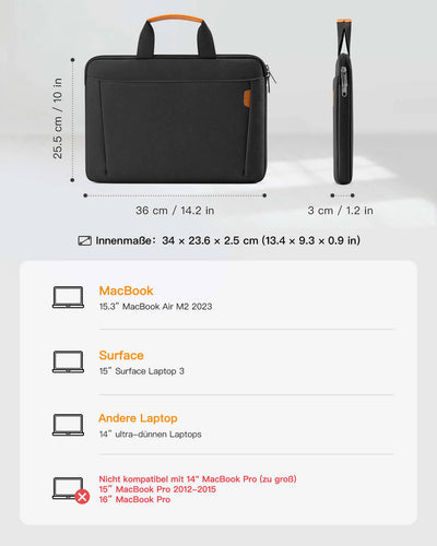 14 Zoll Laptophülle Tasche Kompatibel 15.3 Zoll MacBook Air M2 2023, LB02013
