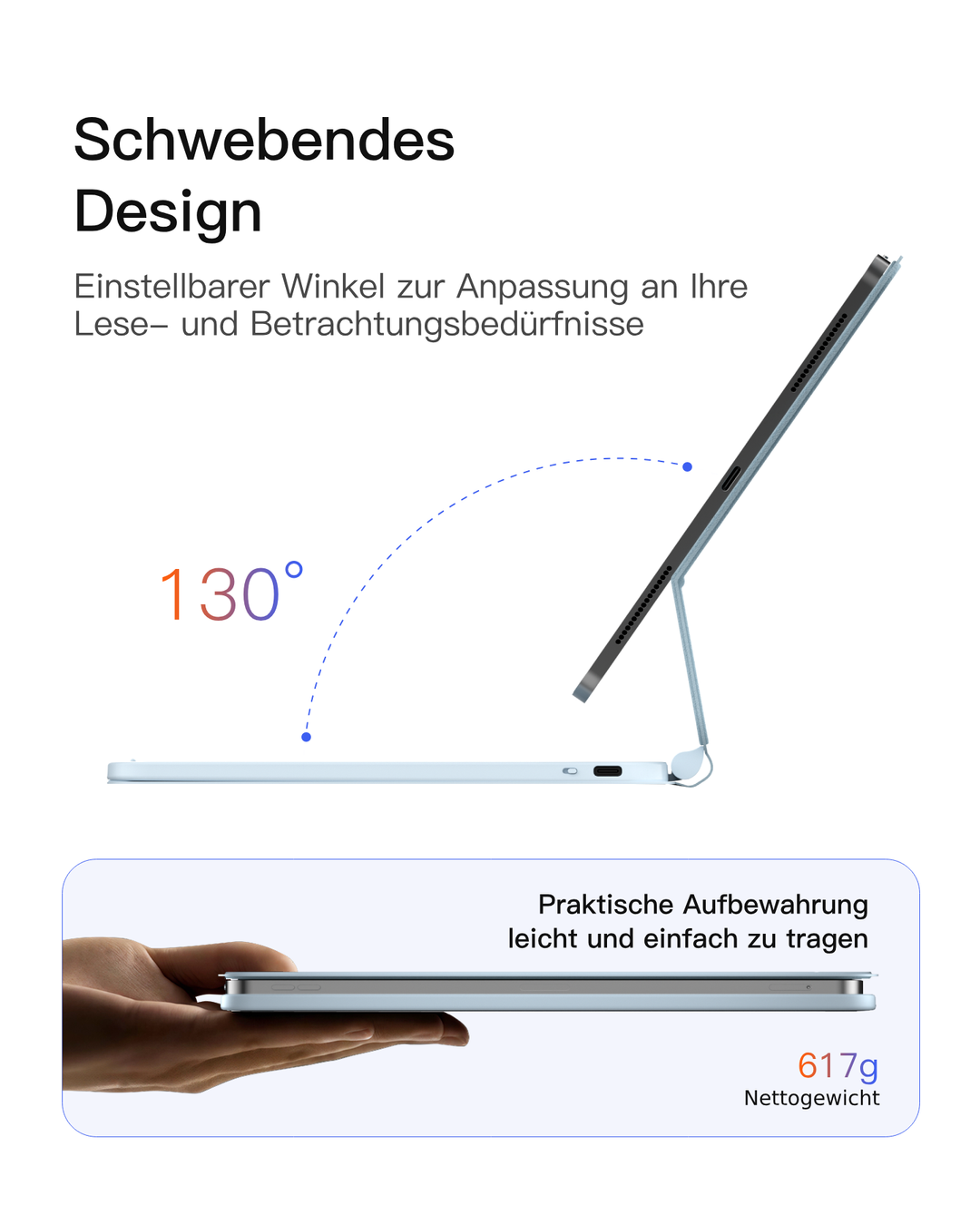 NeoMagic Magnetische Tastatur Hülle für iPad 11" (A16 2025), iPad 10, KB09119-10