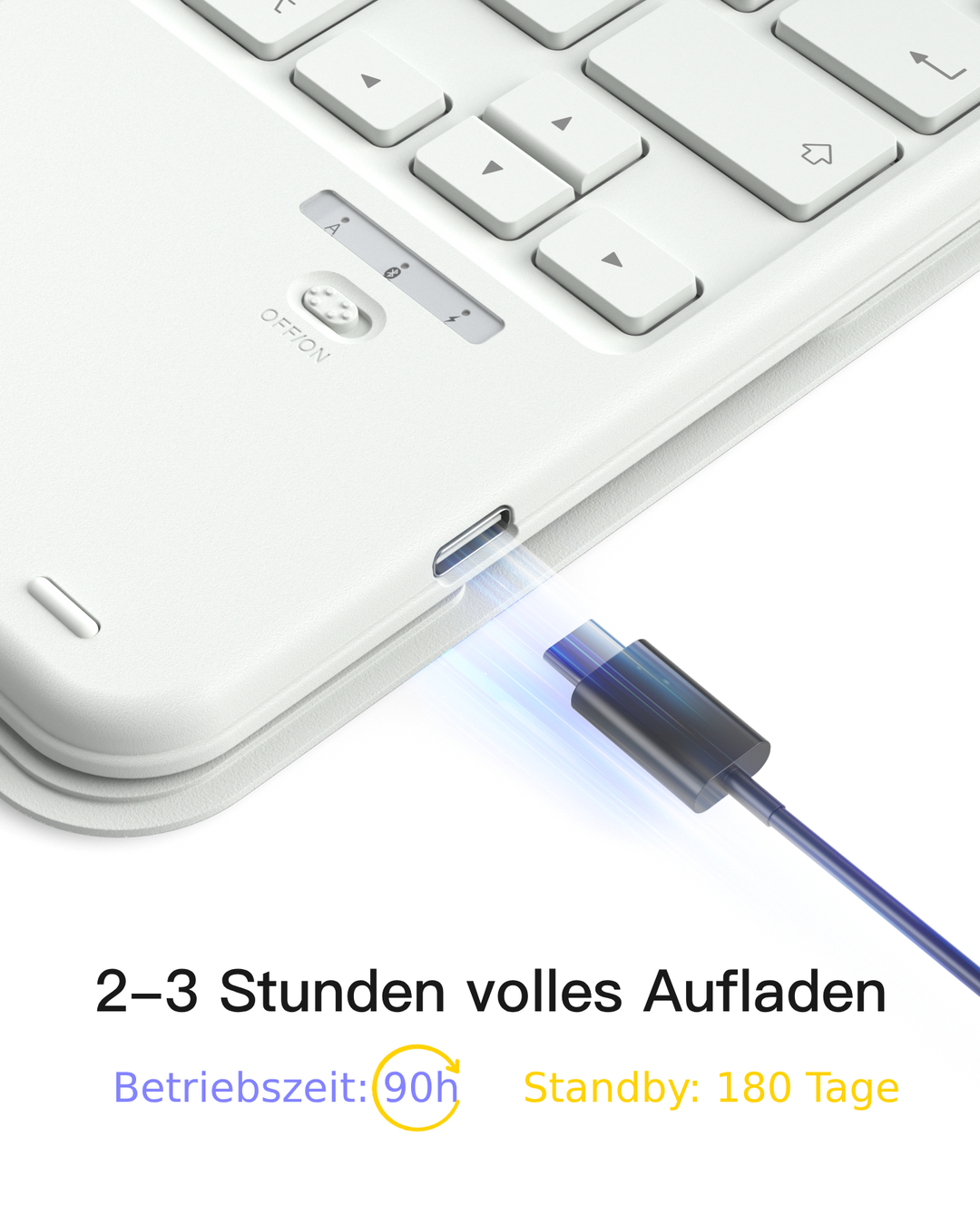 Abnehmbar Tastatur für iPad 11" A16 (2025), iPad Air 11" M4/M3/M2 (2026/2025/2024), iPad Air 10.9" 5/4, iPad Pro 11" 4/3/2/1, KB002
