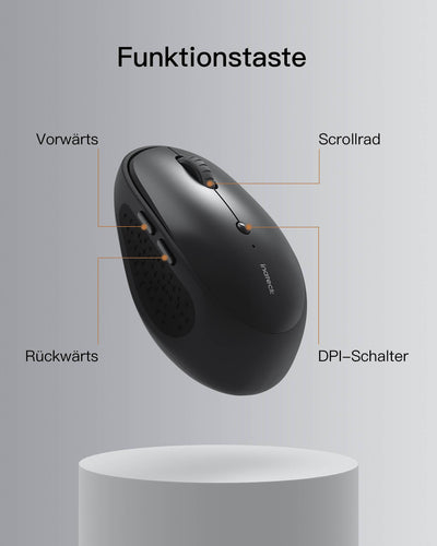 Bluetooth Maus,2,4G Maus Kabellose Geräuschlose (Tri-Mode: BT 5.0/3.0+2.4G), MS02002