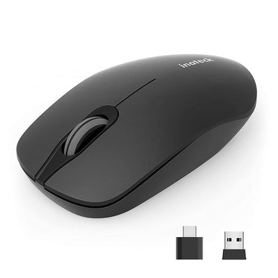 Kabellose Maus, 2.4 GHz Silent Funkmaus mit USB A und Type C Empfänger Drahtlose Maus, 1500 DPI, für Notebook, PC, Laptop, MacBook - Inateck Official DE