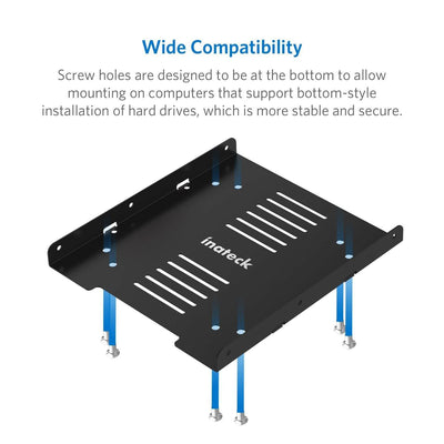 Festplatten-Einbaurahmen für 2 x 2,5 Zoll-HDD/SSD in 3,5 Zoll, Rahmen und interne Halterung, inkl. 2x SATA-Datenkabel und 2 Stromkabel - ST1004 - Inateck Official DE