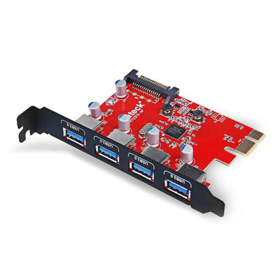 PCI-e Express-Controler-Karte mit 4 x USB 3.0-Anschlüssen, inkl. 2 verschiedene 15pin-Kabel zu SATA-Stromanschluss - KTU3FR-4P - Inateck Official DE