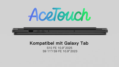 Hülle für Samsung Galaxy Tab S10 FE/S9 FE/S9, Hoch-/Querformat Ständer Tastatur mit Touchpad, N0064