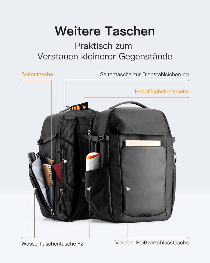 TSA-freundliche 38L Reiserucksack mit separatem Schuhfach Kabinenrucksack Damen Herren, BP03008 - Inateck Official DE