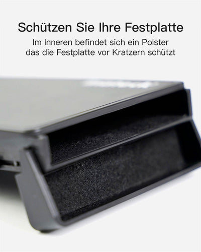 Festplattengehäuse 2,5 Zoll USB 3.0 für 7/9.5mm SATA SSD und HDD mit USB3.0 Kabel, keinen zusätzlichen Treiber benötigt, Werkzeuglose - Schwarz FE2005 - Inateck Official DE