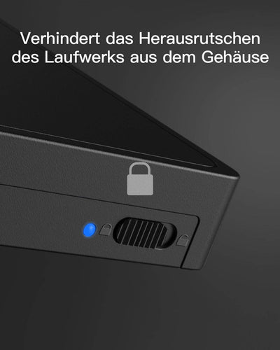 Festplattengehäuse 2,5 Zoll USB 3.0 für 7/9.5mm SATA SSD und HDD mit USB3.0 Kabel, keinen zusätzlichen Treiber benötigt, Werkzeuglose - Schwarz FE2005 - Inateck Official DE