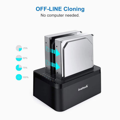 USB 3.0 Dockingstation, SATA Dual-Schacht Docking, Offline-Klonen unterstützt - SA02002 - Inateck Official DE