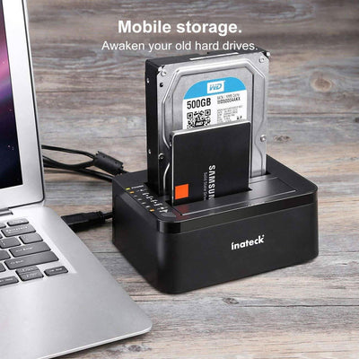 USB 3.0 Dockingstation, SATA Dual-Schacht Docking, Offline-Klonen unterstützt - SA02002 - Inateck Official DE