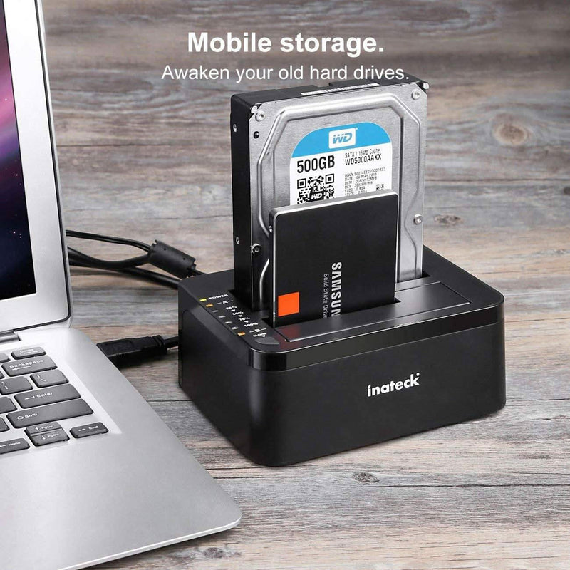 USB 3.0 Dockingstation, SATA Dual-Schacht Docking, Offline-Klonen unterstützt - SA02002 - Inateck Official DE