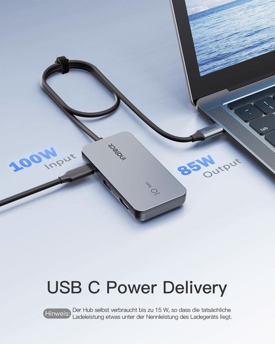 USB C Hub mit 7 Ports, USB 3.2 Gen 2, mit 4K HDMI Port, 50cm Kabel, HB2027 - Inateck Official DE