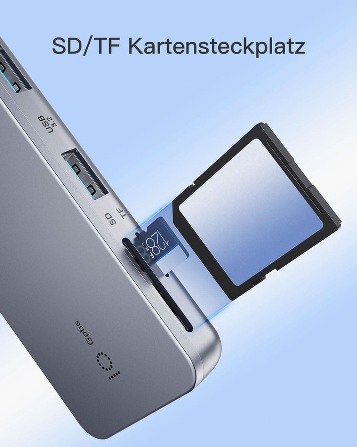 USB C Hub mit 7 Ports, USB 3.2 Gen 2, mit 4K HDMI Port, 50cm Kabel, HB2027 - Inateck Official DE