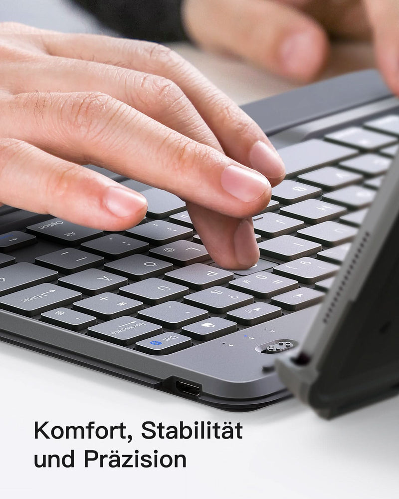 Tastatur Hülle für 10.2-10.5, iPads, 10.9 Zoll iPad Air, iPad Pro 11 Zoll, mit stabilem Kickstand, abnehmbar, KB04001