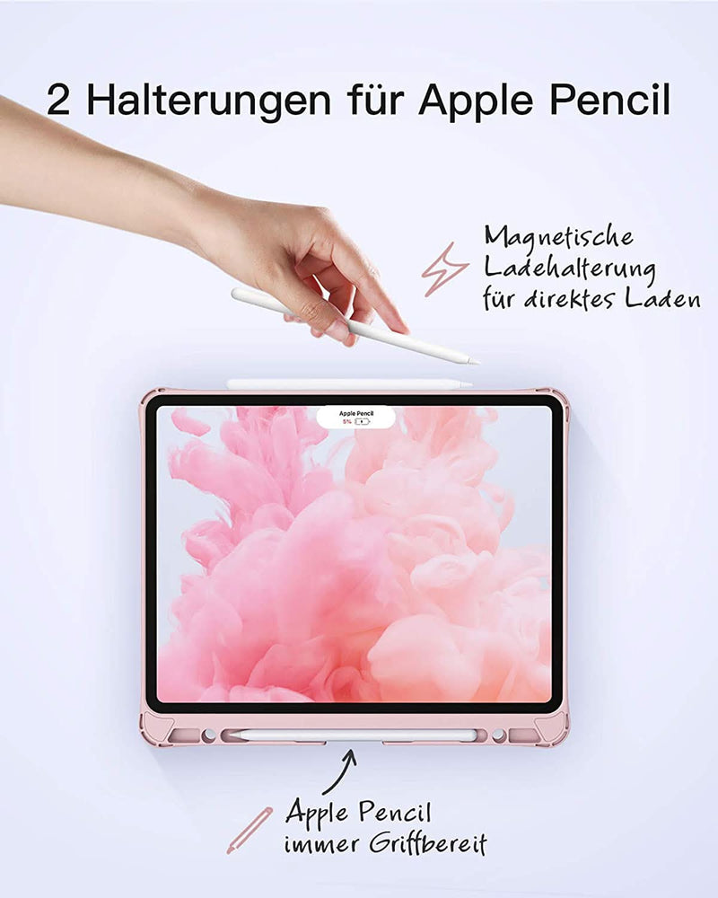 Tastatur Hülle für iPad Pro 12,9 Zoll 2020/2018(4. und 3. Gen) mit DIY Hintergrundbeleuchtung, abnehmbar, KB02006 Rosa