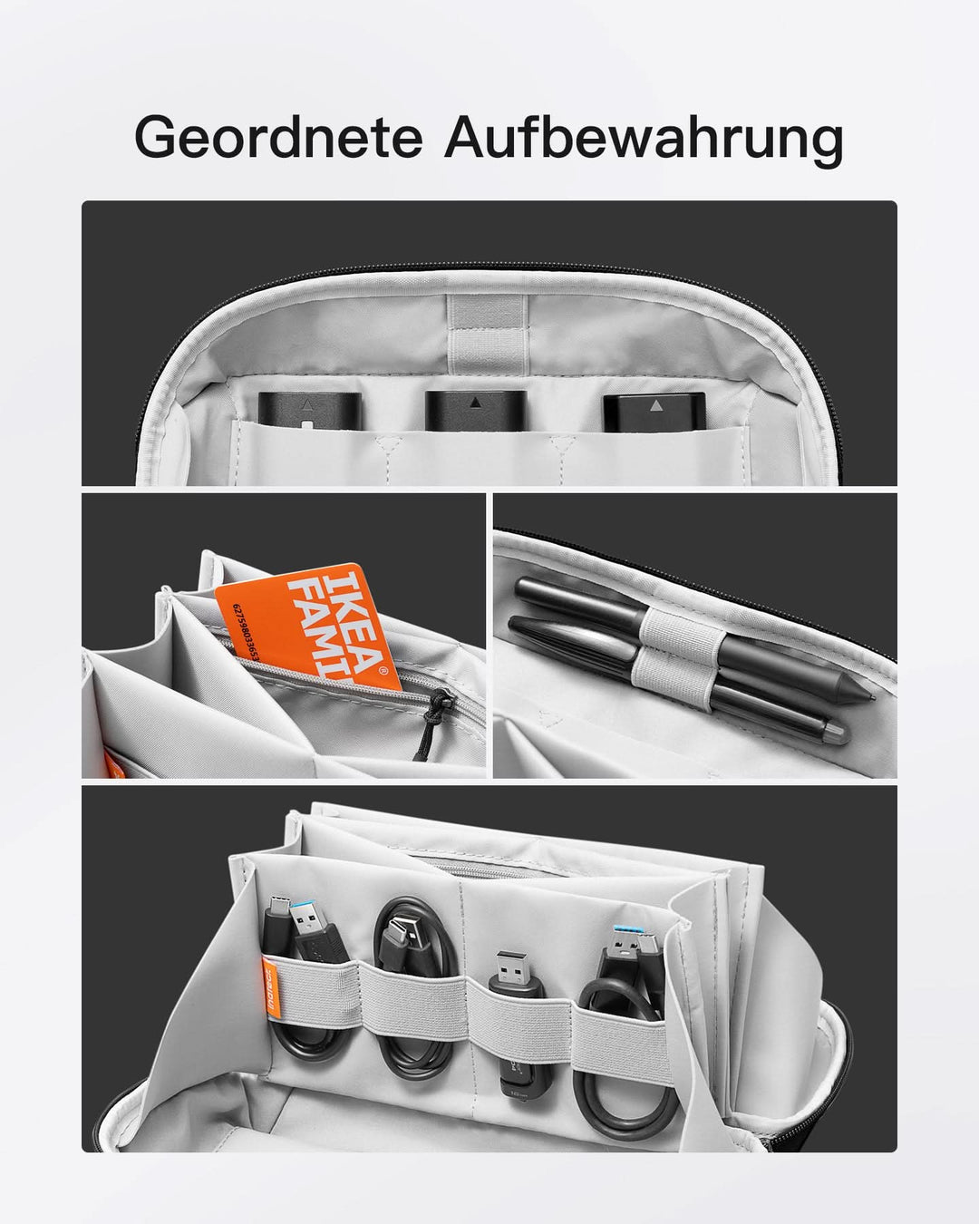 aufbewahrung elektronik Elektronik Case Gadget Organizer Tasche, USB Kabel Organizer,  Reisefreundlich, AB03007