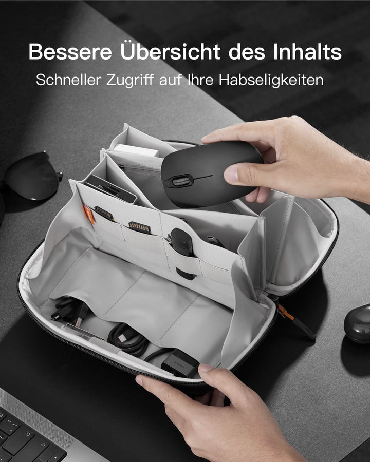 Inateck Elektronik Case Gadget Organizer Tech Tasche Kabeltasche, USB Kabel Organizer, Reisefreundlich, AB03007